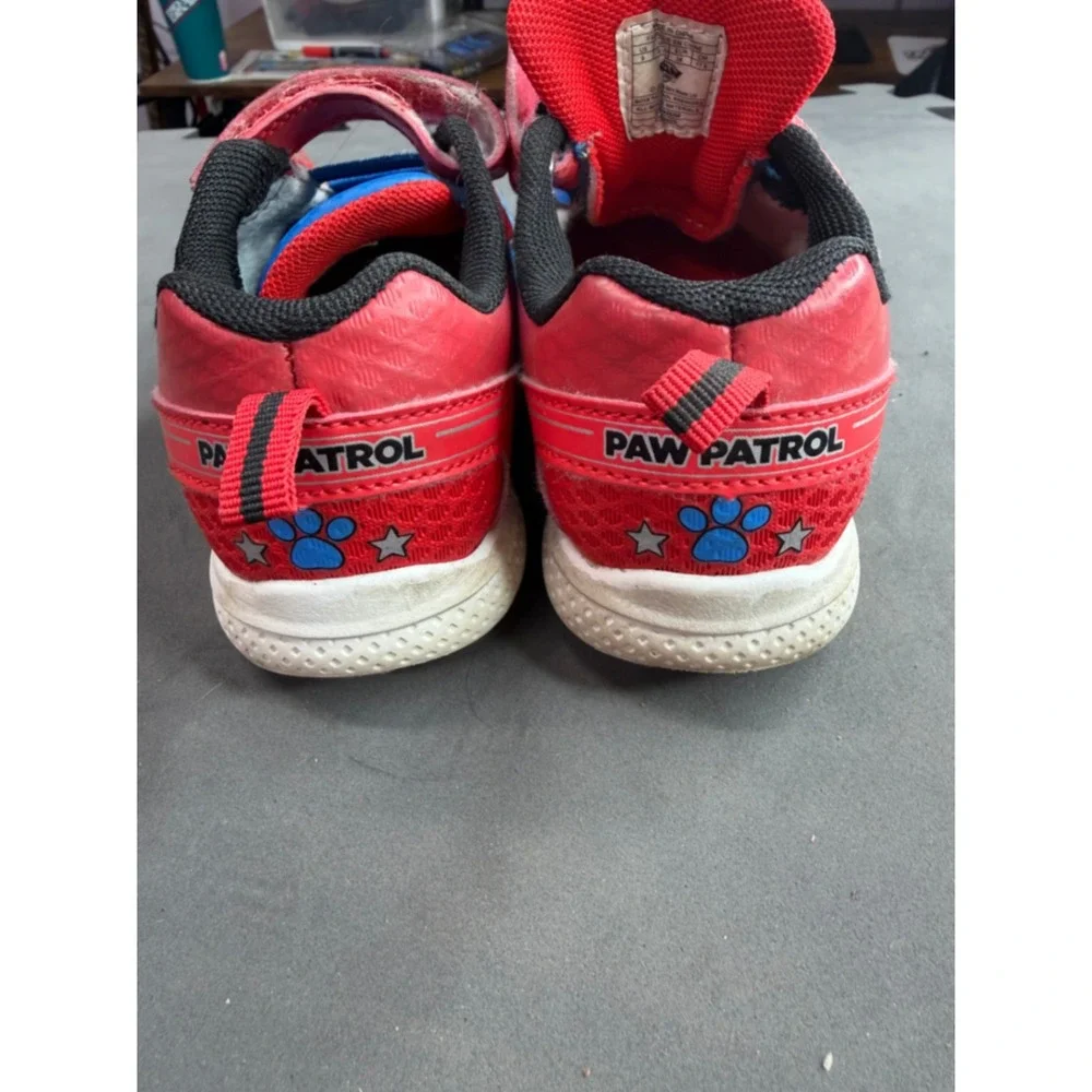Light up Paw Patrol Boys Sneakers Chase Marshall Hook Loop Shoes Size 9